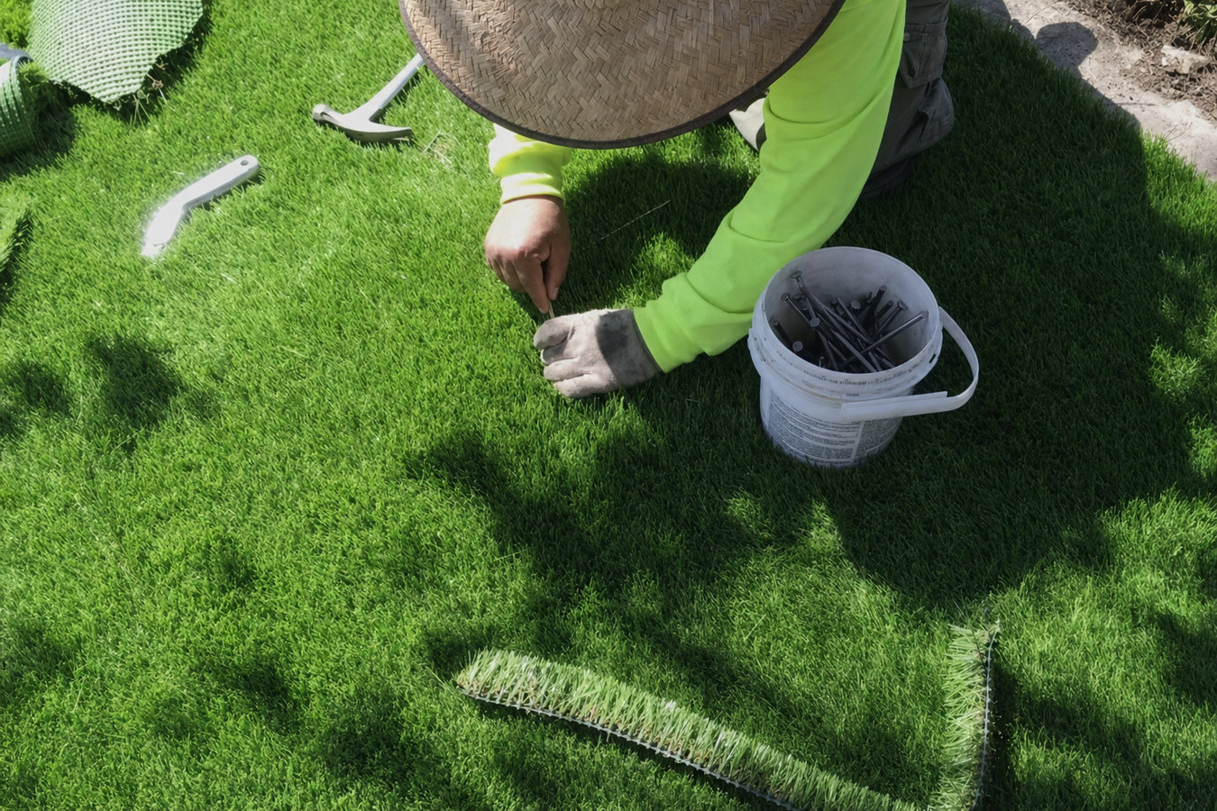 Artificial turf installation in Suisun City, CA
